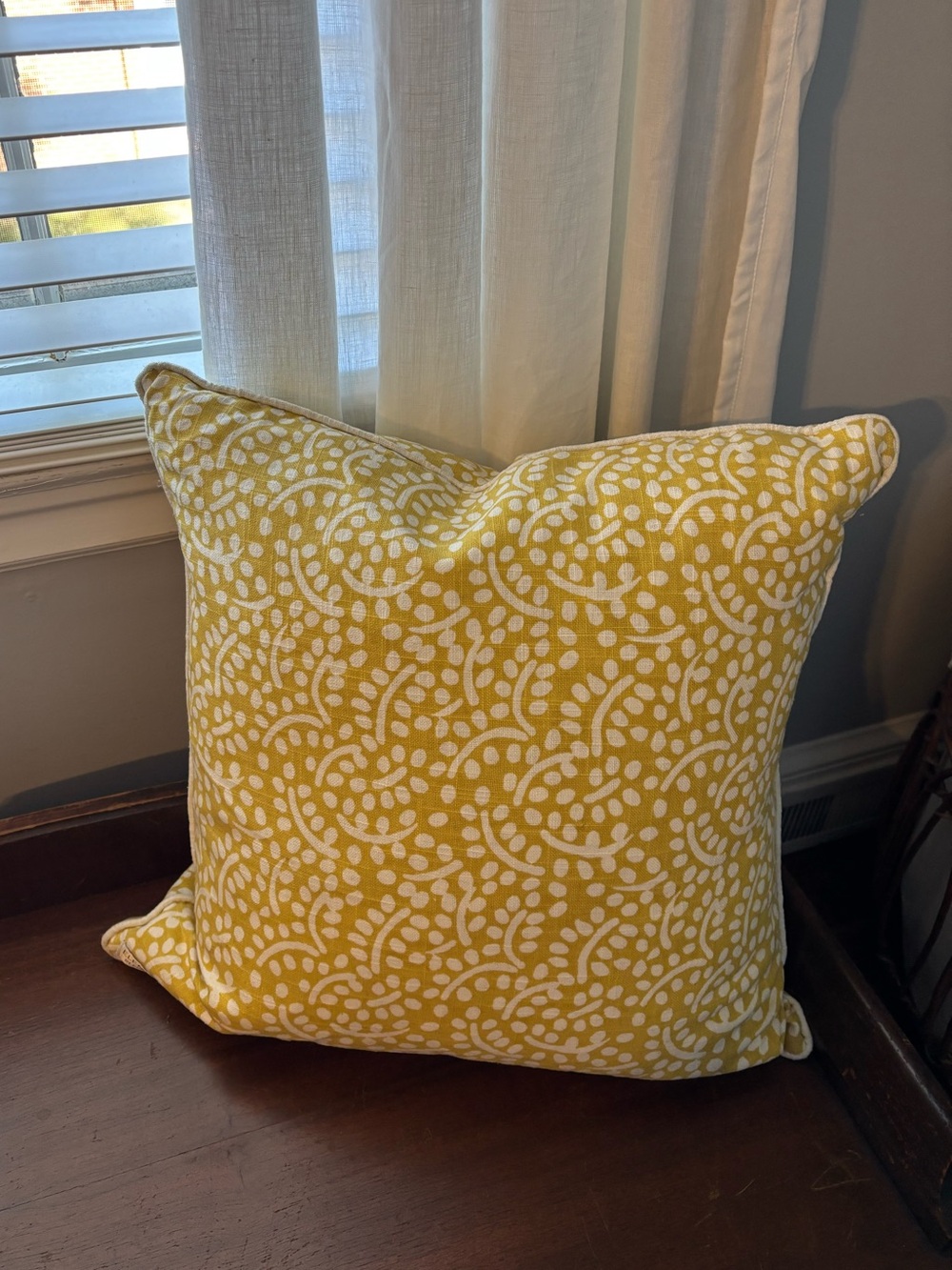 Yellow Patterned Decorative Throw Pillow - Home Accents